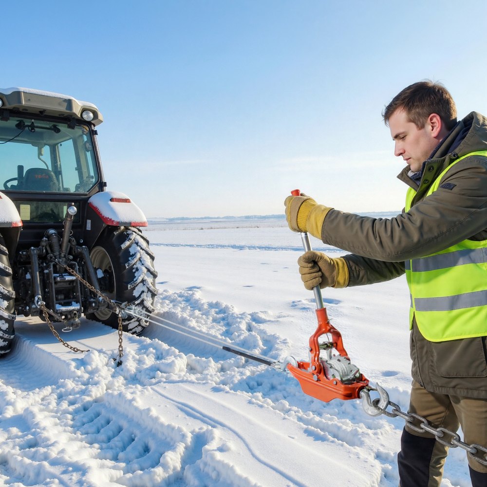 VEVOR Estrattore Manuale a Fune Metallica, Verricello Manuale con Cavo da 10,7 m Ø 8 mm e 2 Ganci, Capacità di Trazione di 3 T, Verricello a Cricchetto per Abbattimento Alberi e Recupero Stradale