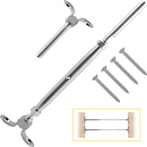 Vevor 22 Set Tenditore In Acciaio Inox Per Ringhiera Cavo Da 4,76mm Tensionatore