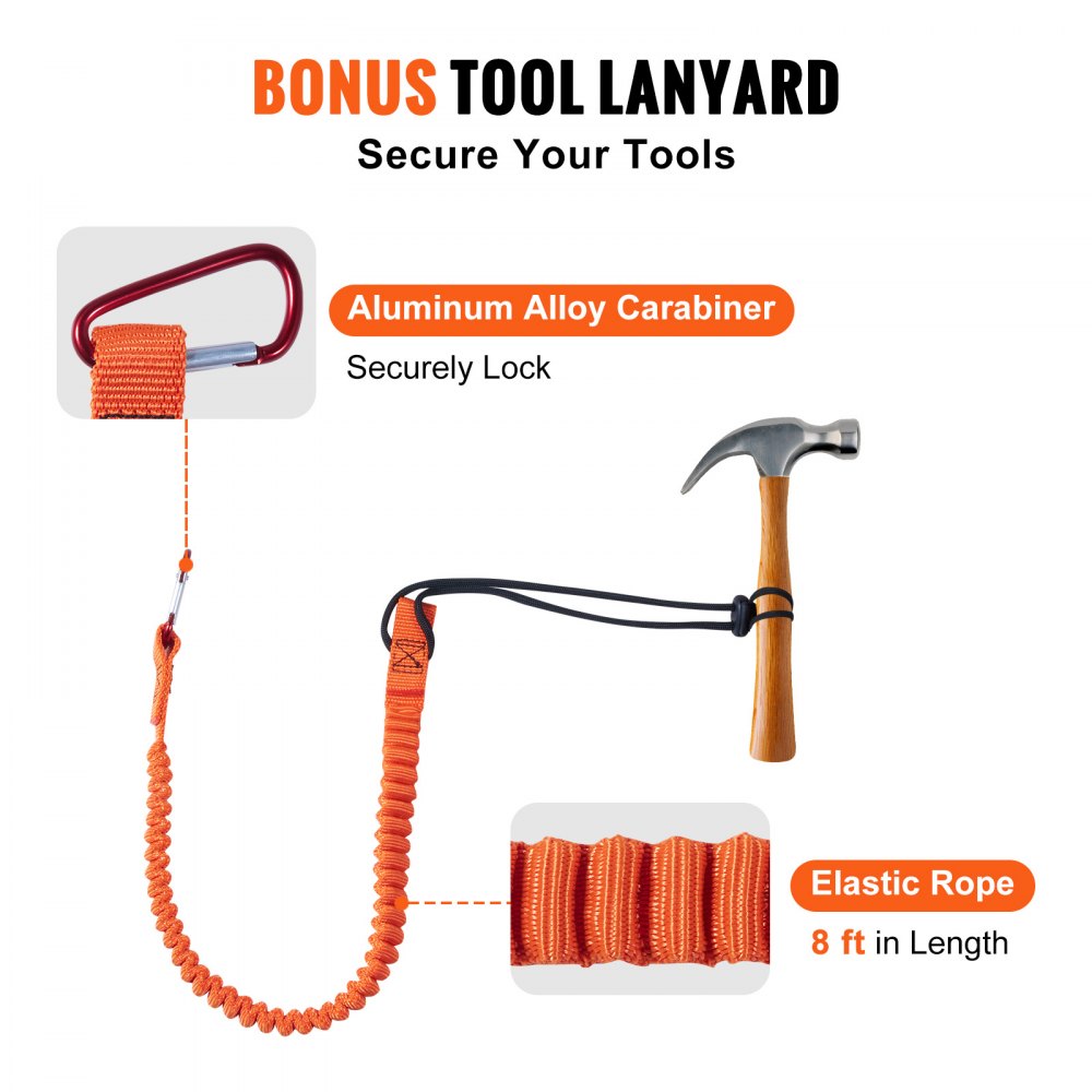 VEVOR Kit Corda Arrampicata Nucleo in Filo Acciaio Diametro 12,7 mm Kit Flipline 4,88 m per Arrampicata Gancio a Scatto in Lega di Acciaio Moschettone in Lega di Alluminio Tensione Rottura 35,7KN