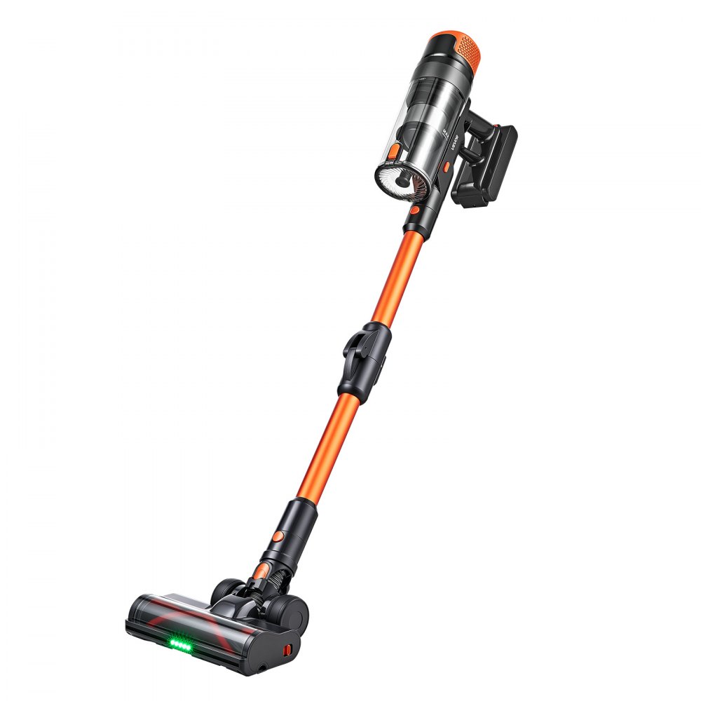 VEVOR Aspirapolvere Senza Fili Potenza Motore 600W 50kPA Autonomia 50 Min, a Bastone, per Pavimenti Duri Tappeti e Peli di Animali, Ricaricabile, Leggero e Portatile, con Display a LED e 4 Testine