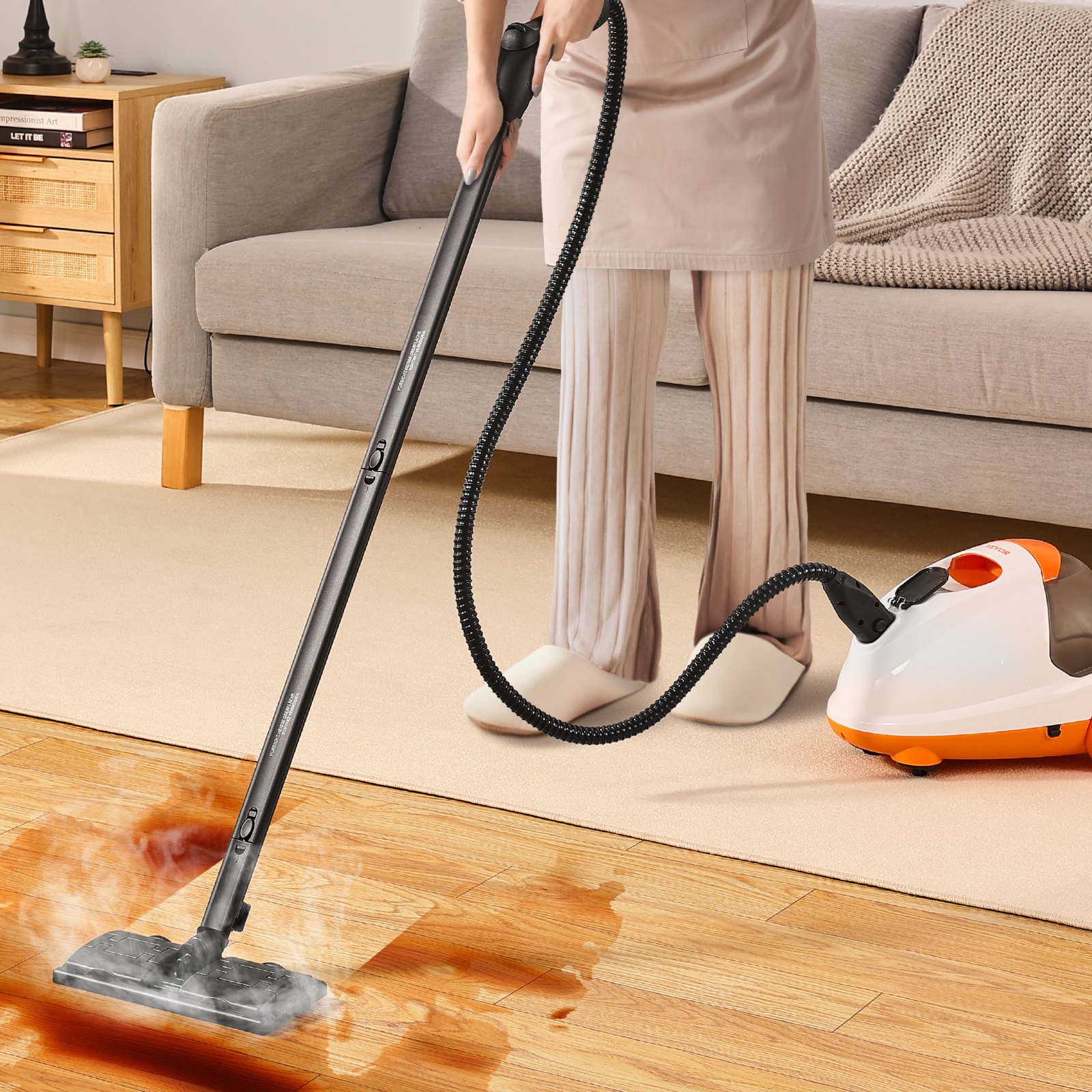 VEVOR Pulitore a Vapore, Potente Vaporizzatore Multiuso con 23 Accessori, Pulizia a Vapore con Cavo di Alimentazione Extra Lungo, Serbatoio 2,5 L e Maniglia Portatile, per Fughe Piastrelle Pavimenti