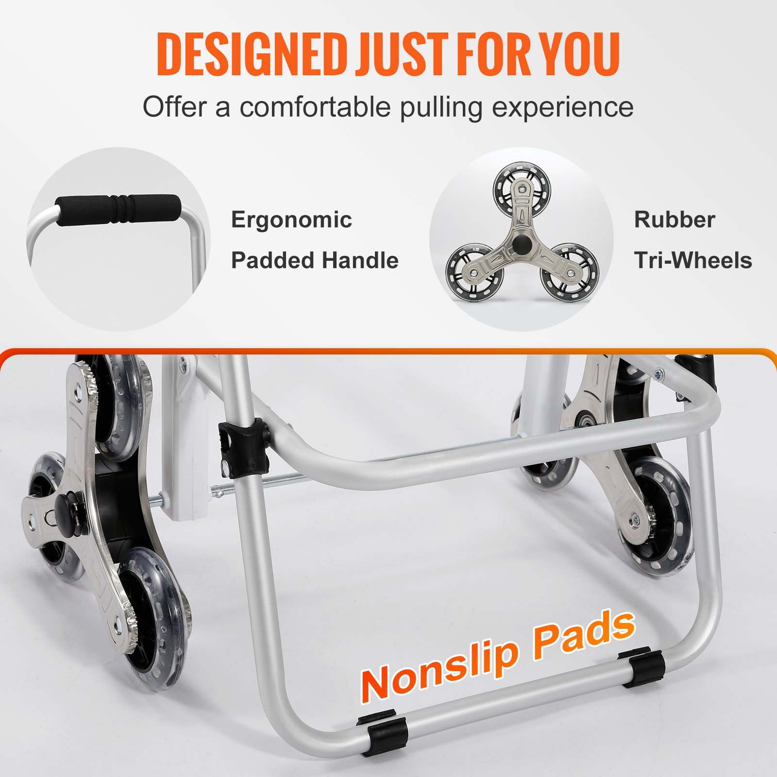 VEVOR Carrello Portaspesa Pieghevole Allumino Capienza 50L Manico Regolabile