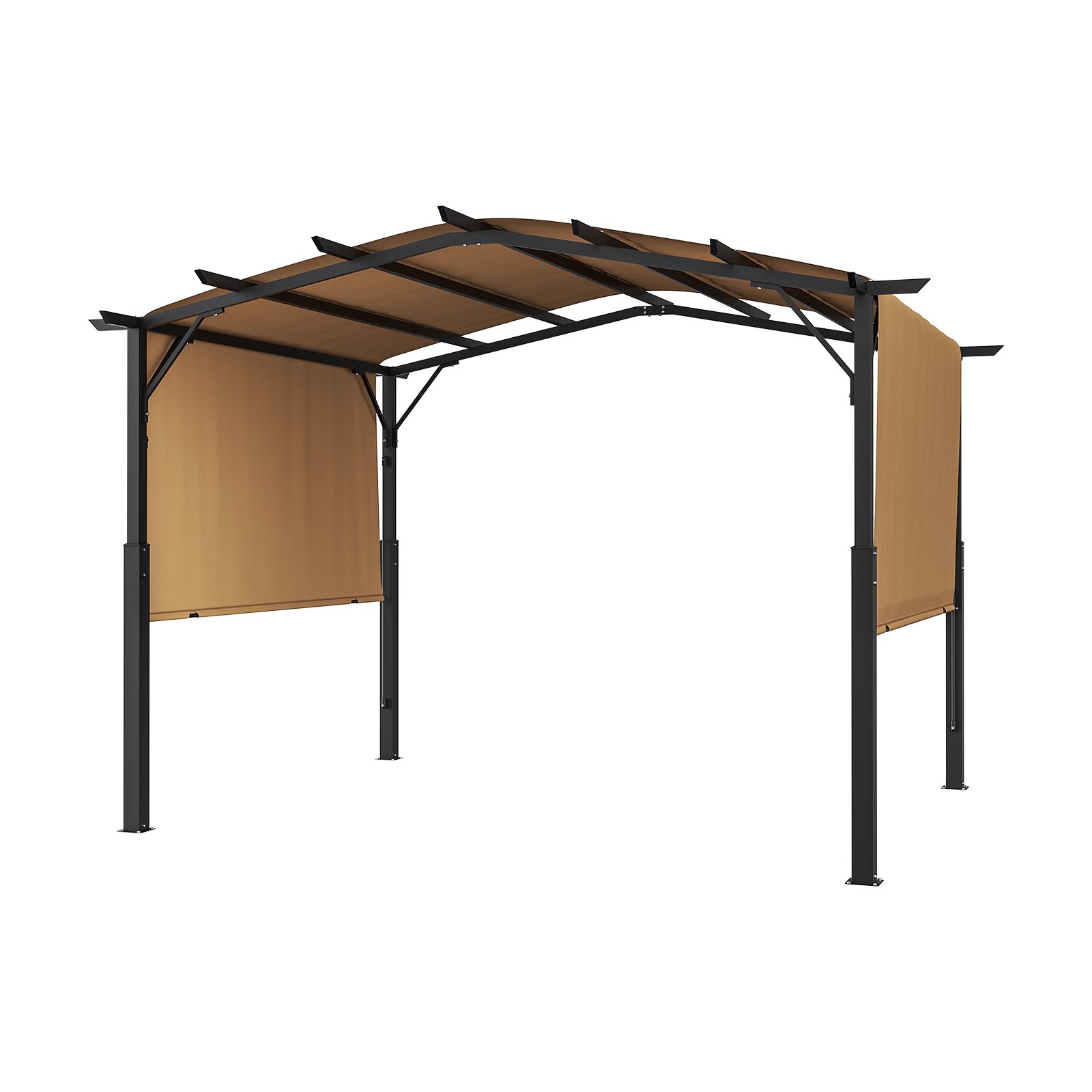 VEVOR Pergolato per Esterni 3650 x 3048 mm Pergolato in Metallo con Parte Superiore Arcuata, Tenda Parasole, Grande Padiglione per Riparo da Patio, per Terrazza, Cortile, Veranda, Bordo Piscina