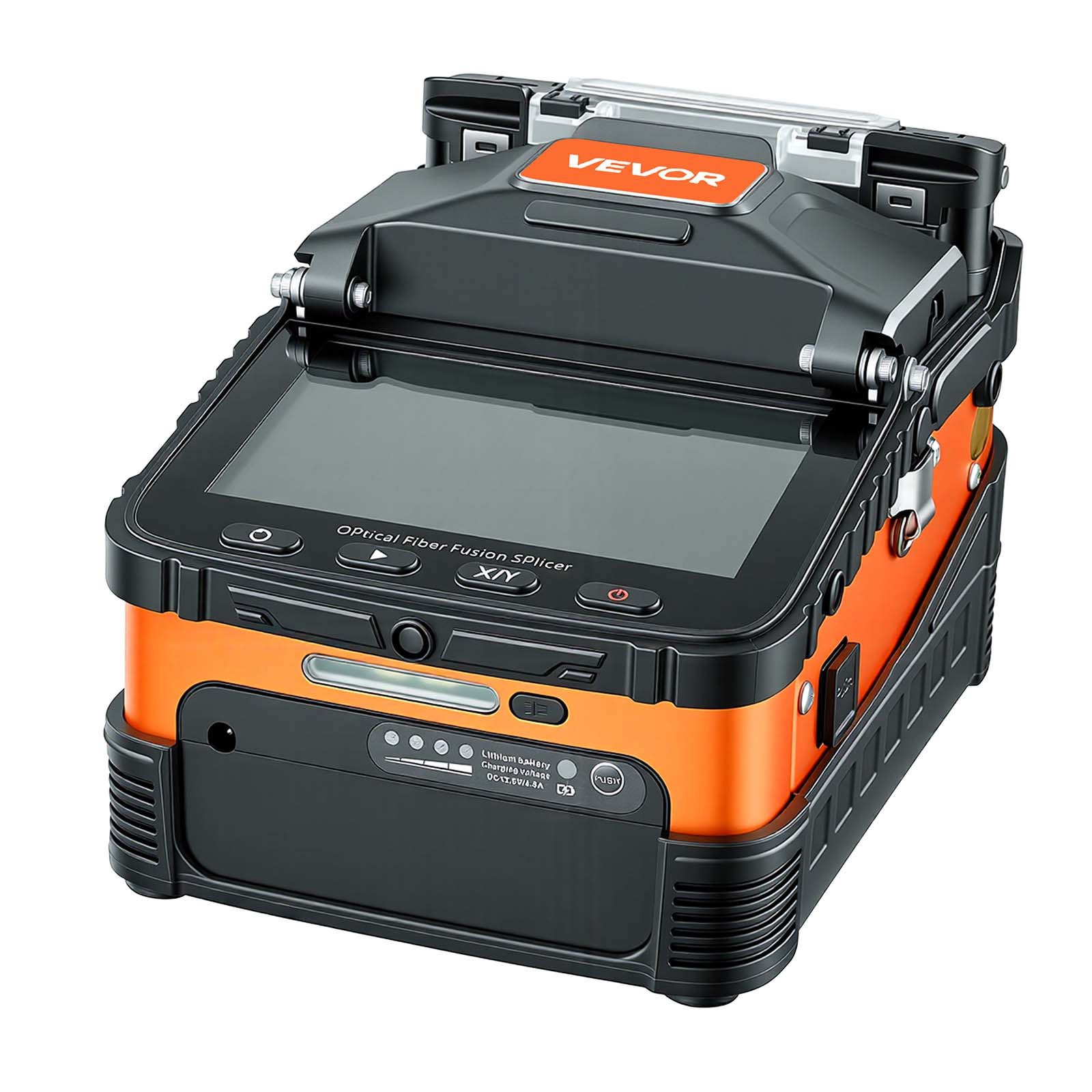 VEVOR Giuntatrice per Fibra Ottica AI-6C a 6 Motori, Batteria da 5200 mAh, Tempo di Giunzione di 8 s e Riscaldamento di 18 s Allineamento del Nucleo Touchscreen da 5 Pollici Supporto Universale 3 in 1
