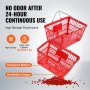 VEVOR Cestino per la Spesa in Plastica Resistente con Manico in Metallo e Supporto, Cestino per Negozio Portatile Utilizzato per la Spesa al Supermercato, 21 Litri Rosso 425 x 305 x 218 mm 12 Pezzi