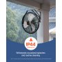 VEVOR Ventilatore da parete, 18 pollici, 3 velocità max. 4150 CFM, Ventilatore da parete industriale oscillante impermeabile, commerciale o residenziale per magazzino, serra, officina, patio, Nero, Ce