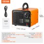 VEVOR Generatore di Ozono Purificatore d'Aria 12000 mg/h Generatore Ozono per Sanificare Aria Commerciale Industriale 90W Grande Capacità 0-120 Min. Timer Regolabile, Generatore Ozono Uso Commerciale