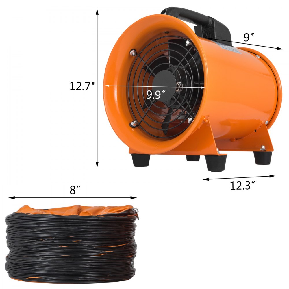 Ventola Estrattore Aspiratore Di Fumi Ventilatore Da 200mm Condotto In Pvc Da 5m