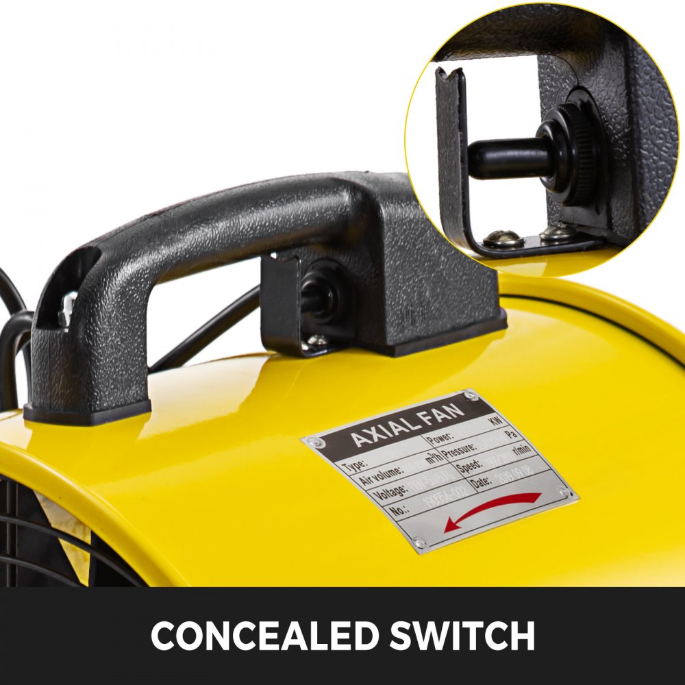 Ventilatore Industriale 320w 25cm/10" Ventola Portatile 1900/2800 Giri/min