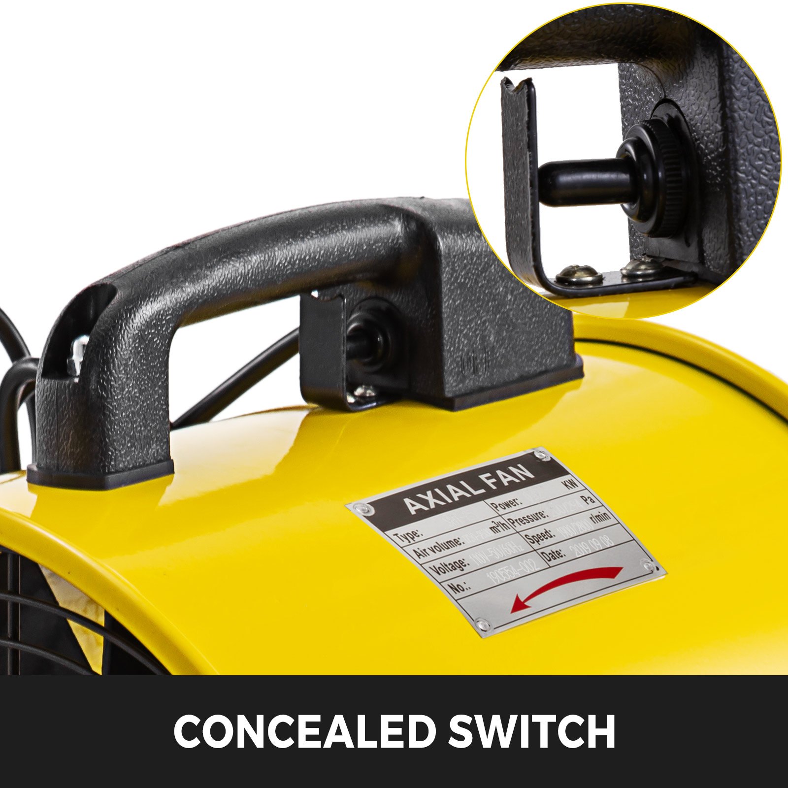 Ventilatore Industriale 320w 25cm/10" Ventola Portatile 1900/2800 Giri/min