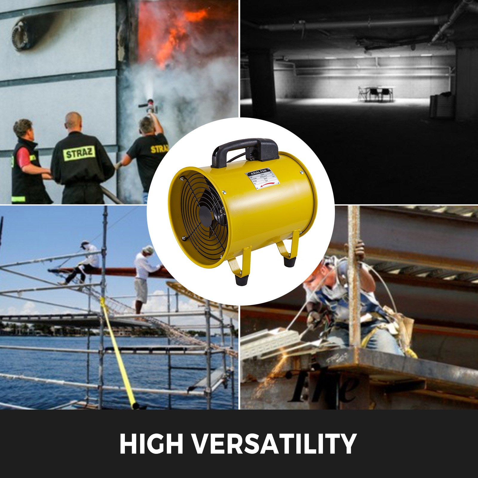 Ventilatore Industriale 320w 25cm/10" Ventola Portatile 1900/2800 Giri/min