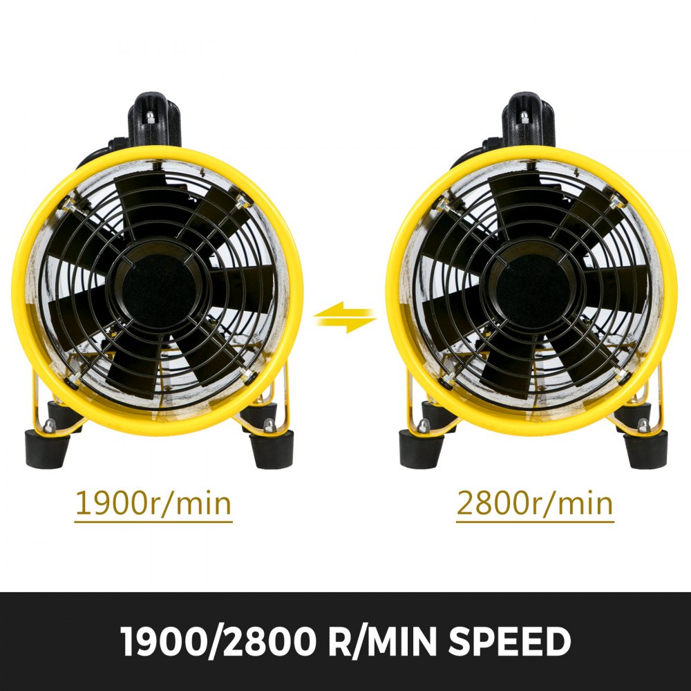 Ventilatore industriale Portatile φ 20cm 230w Con Tubo Flessibile 5m