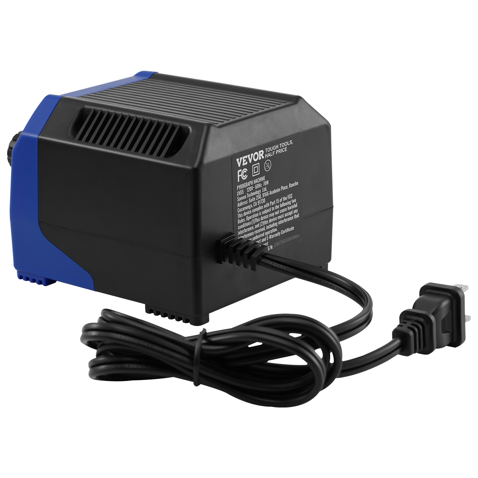 VEVOR Kit Pirografia per Legno Temperatura Regolabile 250~700°C con Display Bruciatore per Legno con 5 Punte Solide, Set di Strumenti Pirografo per Legno con Penna 2 Saldatori 2 Porte 23 Punte Filo