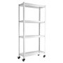 VEVOR Storage Shelves, 4-Tier Garage Shelving Wheels 76.2 x 31.3 x 160 cm, for Garage, Basement, Warehouse, Kitchen, 362.9 kg Static Load, Heavy-Duty Metal Unit, Adjustable Racks, with Gloves, White