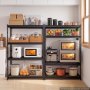 VEVOR Storage Shelves, 4-Tier 1088.6 kg Garage Shelving 102 x 51 x 152 cm, for Garage, Basement, Warehouse, Kitchen, Heavy-Duty Metal Stable Construction, Adjustable Wire Racks, with Gloves, Black