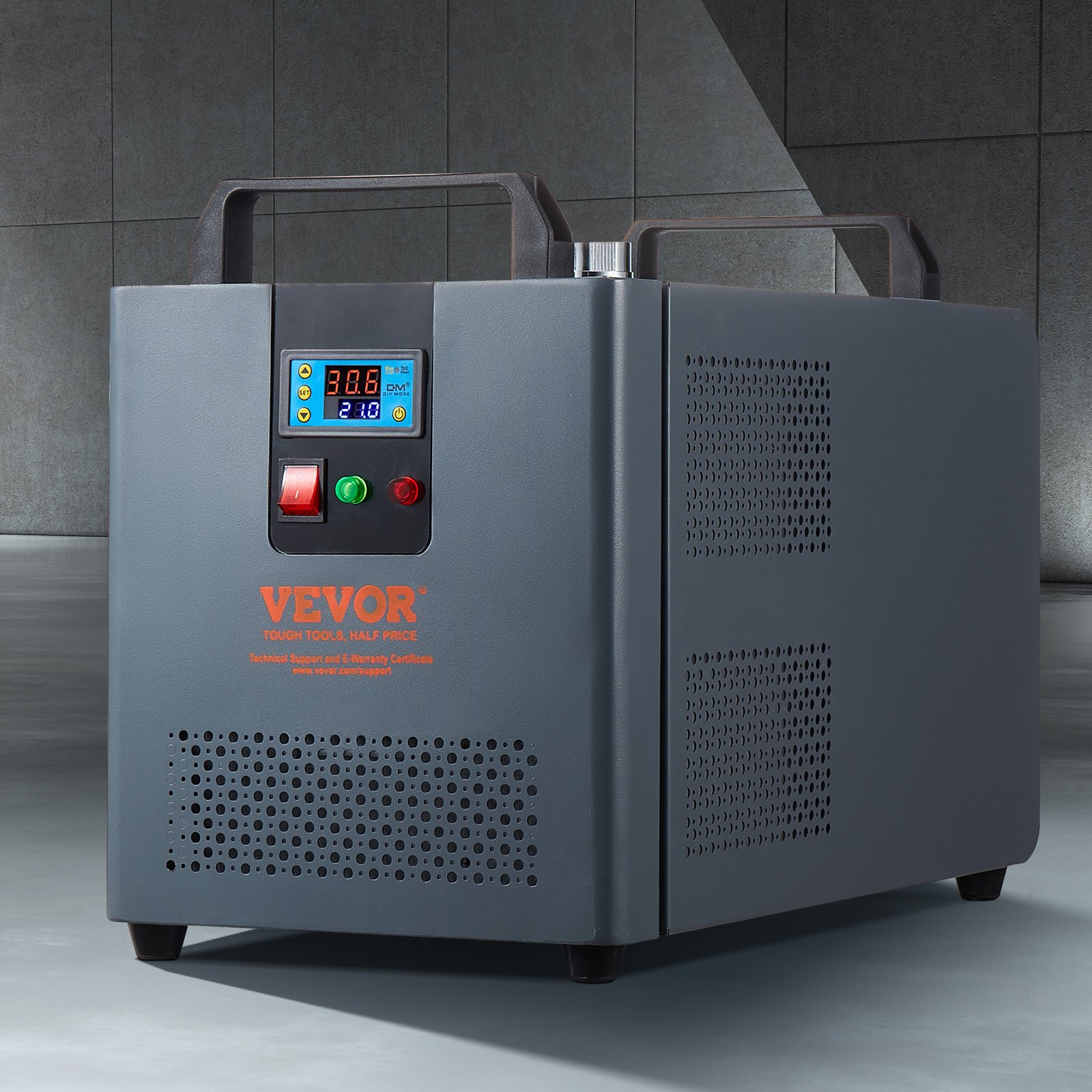 VEVOR Refrigeratore d'Acqua Industriale 200 W Sistema di Raffreddamento Refrigeratore d'Acqua Industriale, Capacità Serbatoio Acqua 12 L Portata Massima 7,8 L/min per Macchina per Incisione Laser CO2