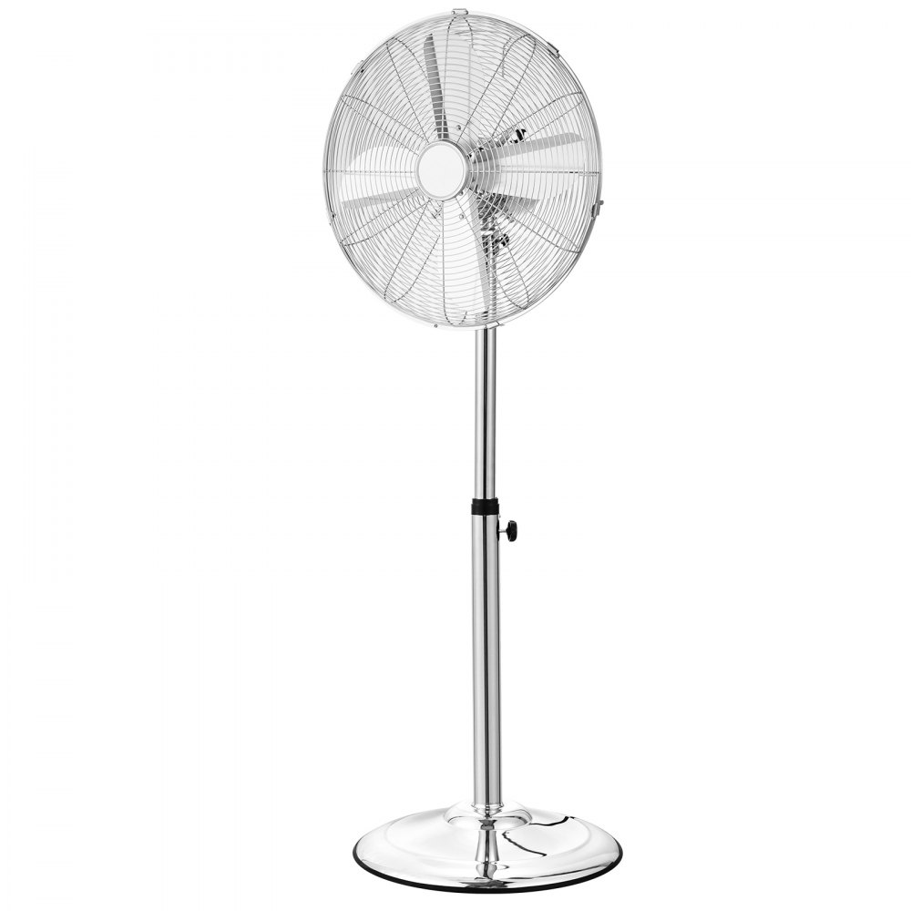 VEVOR Ventilatore da Pavimento, Ventilatore Oscillante da 16 pollici Girevole a 75 Gradi, Altezza Regolabile con 3 Velocità Regolabili, Alta Potenza per Camera da Letto, Soggiorno, Casa, Ufficio