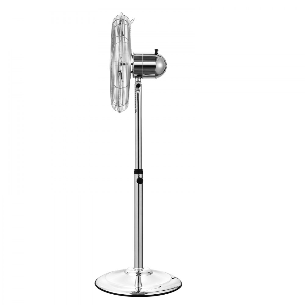 VEVOR Industrial Pedestal Fan, 398 mm, 75° Oscillating Fan, Height Adjustable, 3 Adjustable Speeds, 1480 CFM Airflow, for Warehouse, Factory, Workshop, Silver