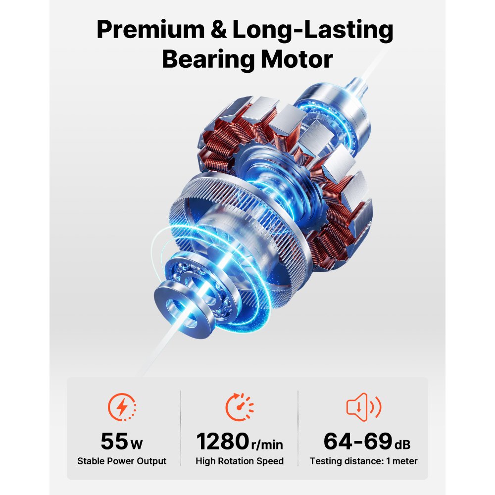 VEVOR Ventilatore a Piantana Industriale 55W, Ventilatore a Piedistallo Oscillante Max 75° con 3 Velocità a Basso Rumore, in Acciaio Colore Argento, per Uso Commerciale Garage Negozi Fabbriche