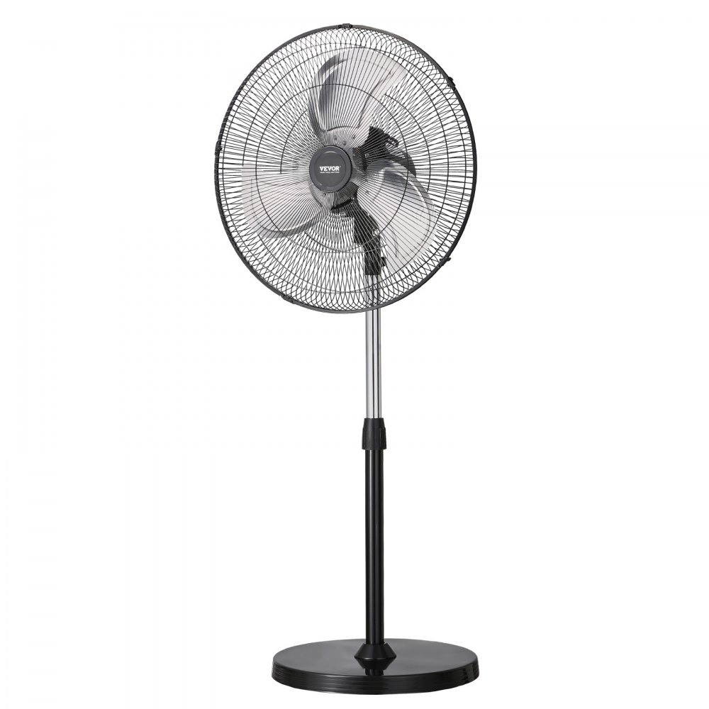 VEVOR Ventilatore da Pavimento, Ventilatore Oscillante da 20 pollici Girevole a 90 Gradi, Altezza Regolabile con 3 Velocità Regolabili, Alta Potenza per Camera da Letto, Soggiorno, Casa, Ufficio