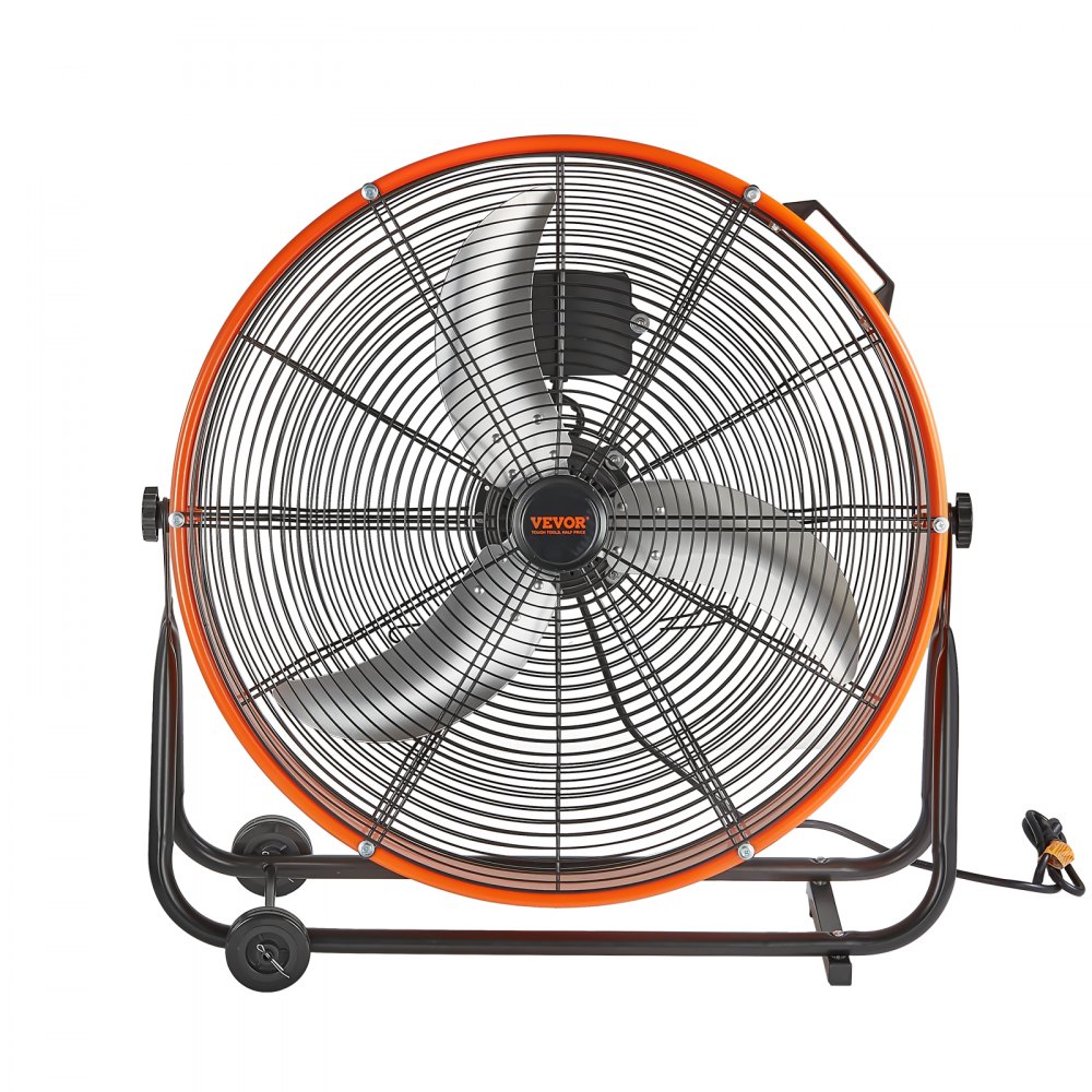 VEVOR Ventilatore a Tamburo, Ventilatore per Officina Industriale ad Alta Velocità 609 mm, 3 Velocità 8700 CFM, Inclinazione Regolabile a 360°, Timer 0-2H, Ventilatore per Magazzino Officina Fabbrica