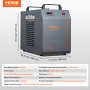 VEVOR Refrigeratore d'acqua industriale, CW-5200, sistema di raffreddamento capacità del serbatoio dell'acqua 7 litri, portata 13 l/min per macchina per incisione laser CO2