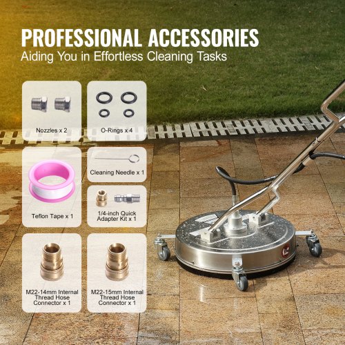 Idropulitrice Per Superfici VEVOR - Diametro 380 Mm, Pressione 4000 PSI, Con Bacchette Estensibili - Foto 11