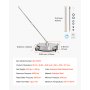 VEVOR Idropulitrice per Superfici in Acciaio Inossidabile con 4 Ruote, 275,8 bar Max, Connettore Rapido da 1/4, 2 Ugelli a Spruzzo, 2 Lance Estese, per Cemento, Patio, Marciapiede 430 mm