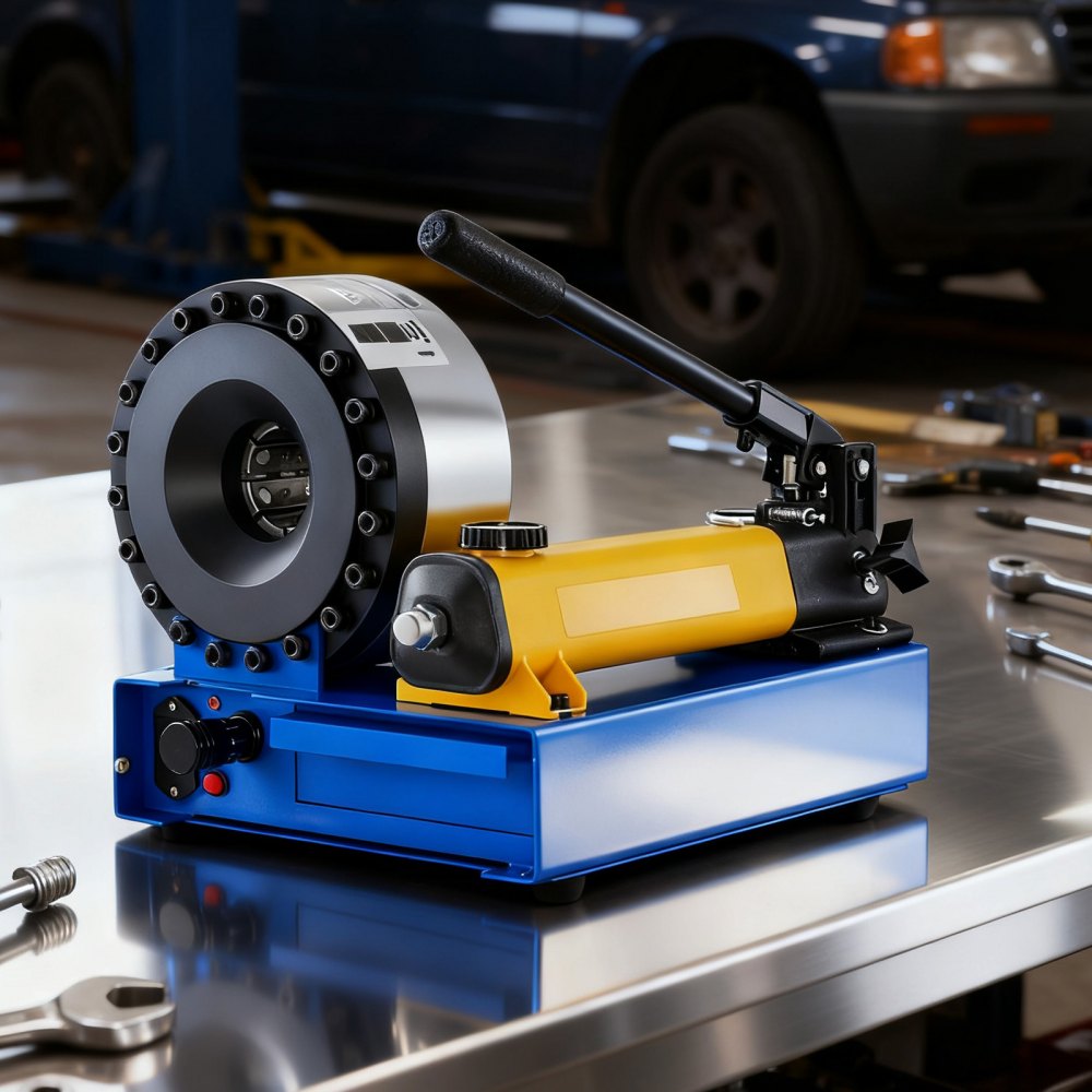 VEVOR Strumento per Crimpaggio di Tubi Idraulici ad Alta Pressione, Utensile Manuale per Crimpatrice Idraulica Portatile con 8 Matrici, Adatto per Tubi del Gas, Acqua, Aria Condizionata per Auto