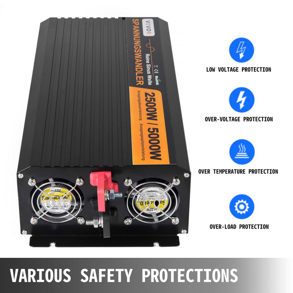 Power Inverter 2500w 5000w 12v 220v Onda Sinusoidale Pura Convertitore Softstart