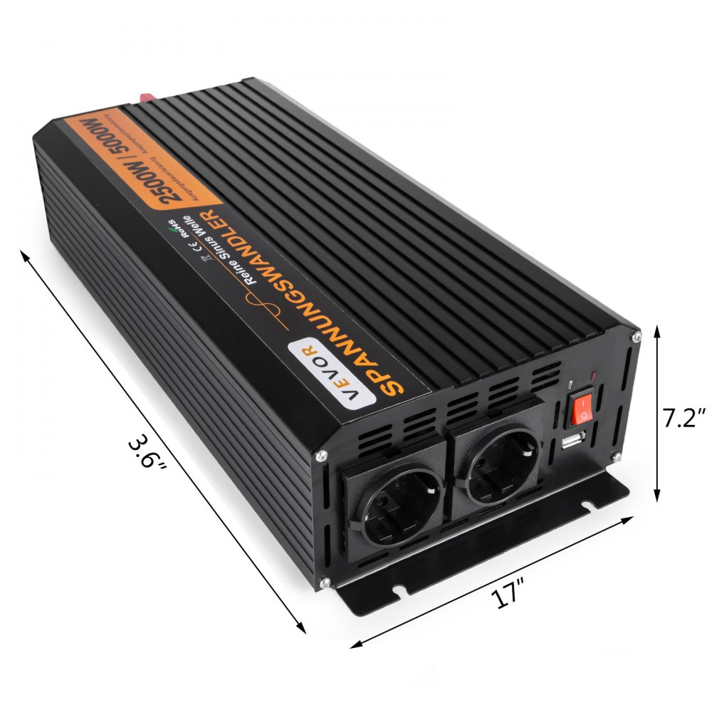 Power Inverter 2500w 5000w 12v 220v Onda Sinusoidale Pura Convertitore Softstart