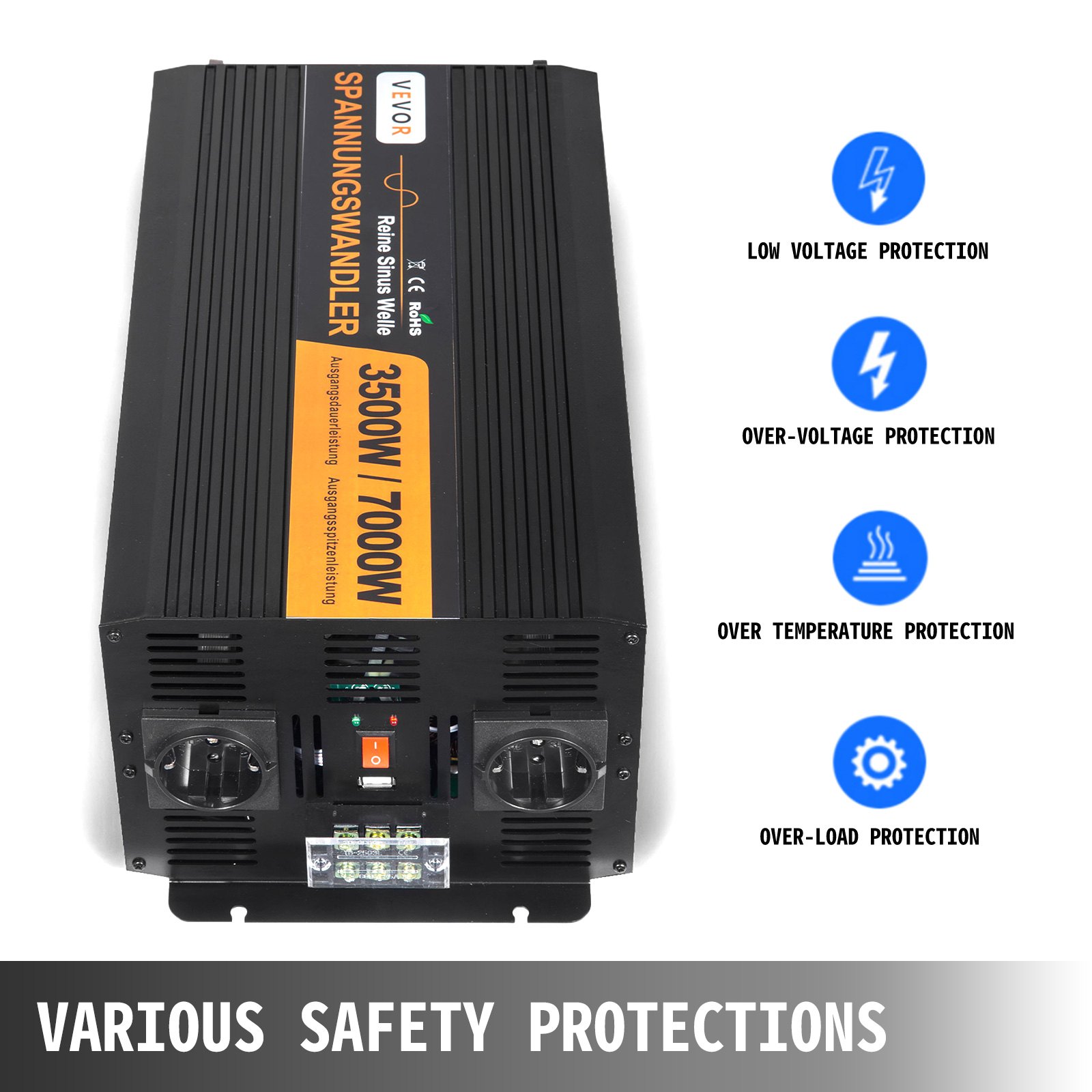 3500w 7000w Convertitore 12v 220v 230v Onda Sinusoidale Pura Inverter