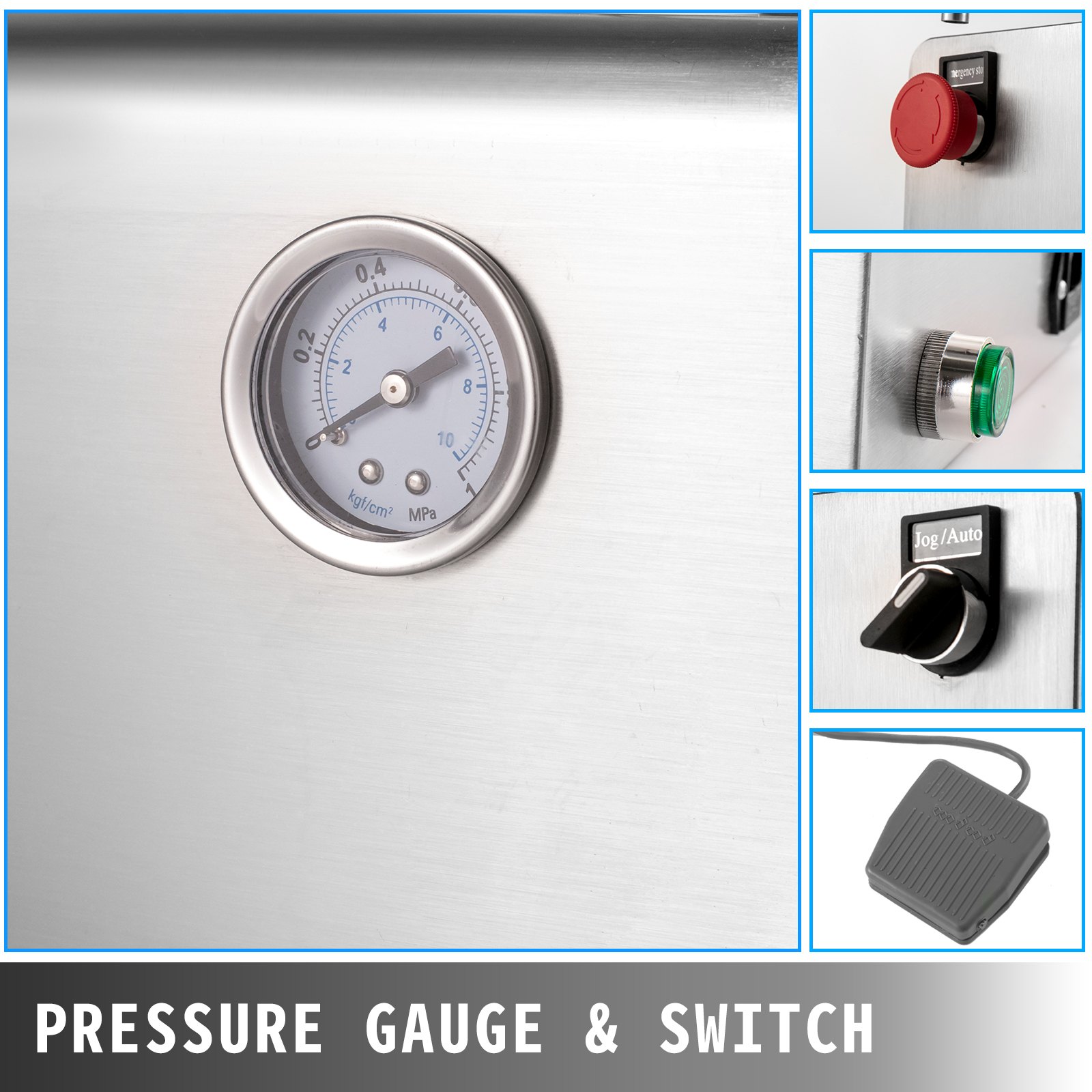 VEVOR Riempitrice Elettrica Pneumatica per Liquido e Pasta da 1000ml in Argento, Macchina Riempitrice Verticale Testa Singola Capacità con Tramoggia 30L, Filling Macchina in Acciaio Inossidabile