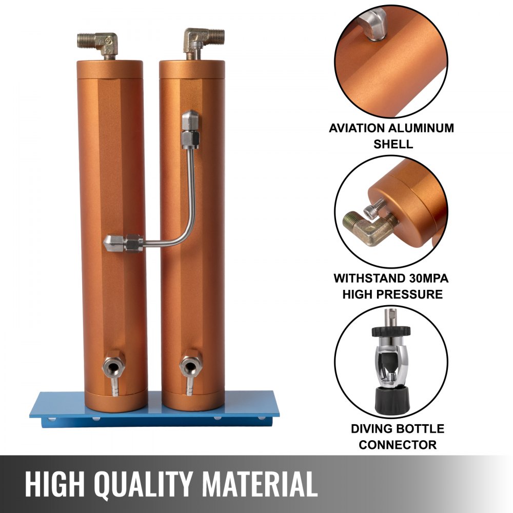 Vevor Oil Water Separator 30 Mpa Filtro Con Base E Connettore Compressore D'aria