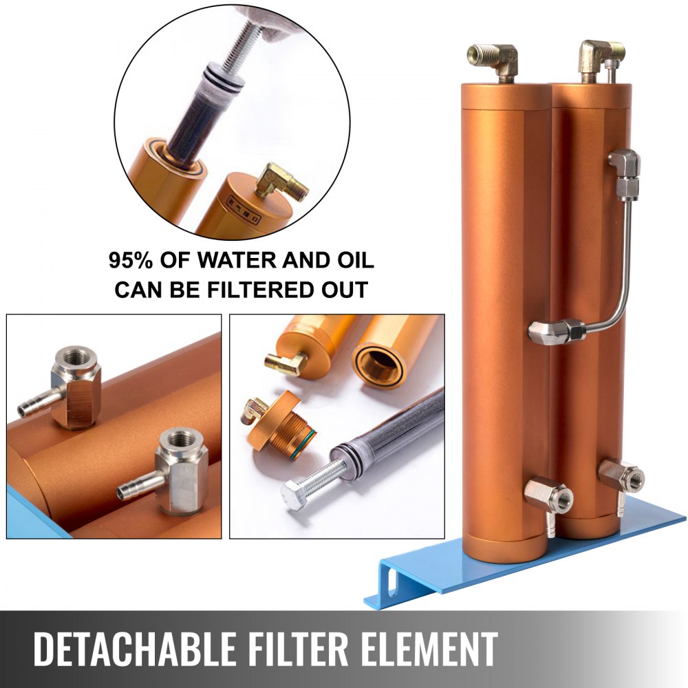 Vevor Oil Water Separator 30 Mpa Filtro Con Base E Connettore Compressore D'aria