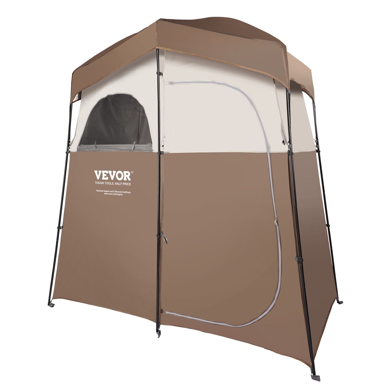 VEVOR Tenda da Bagno per Campeggio Tenda Pop-up per la Privacy 210,8x106,7x210,8 cm, Tenda Cabina Doccia Portatile da Campeggio all'Aperto 2 Spazi, Tenda Spogliatoio Portatile da Campeggio per Doccia