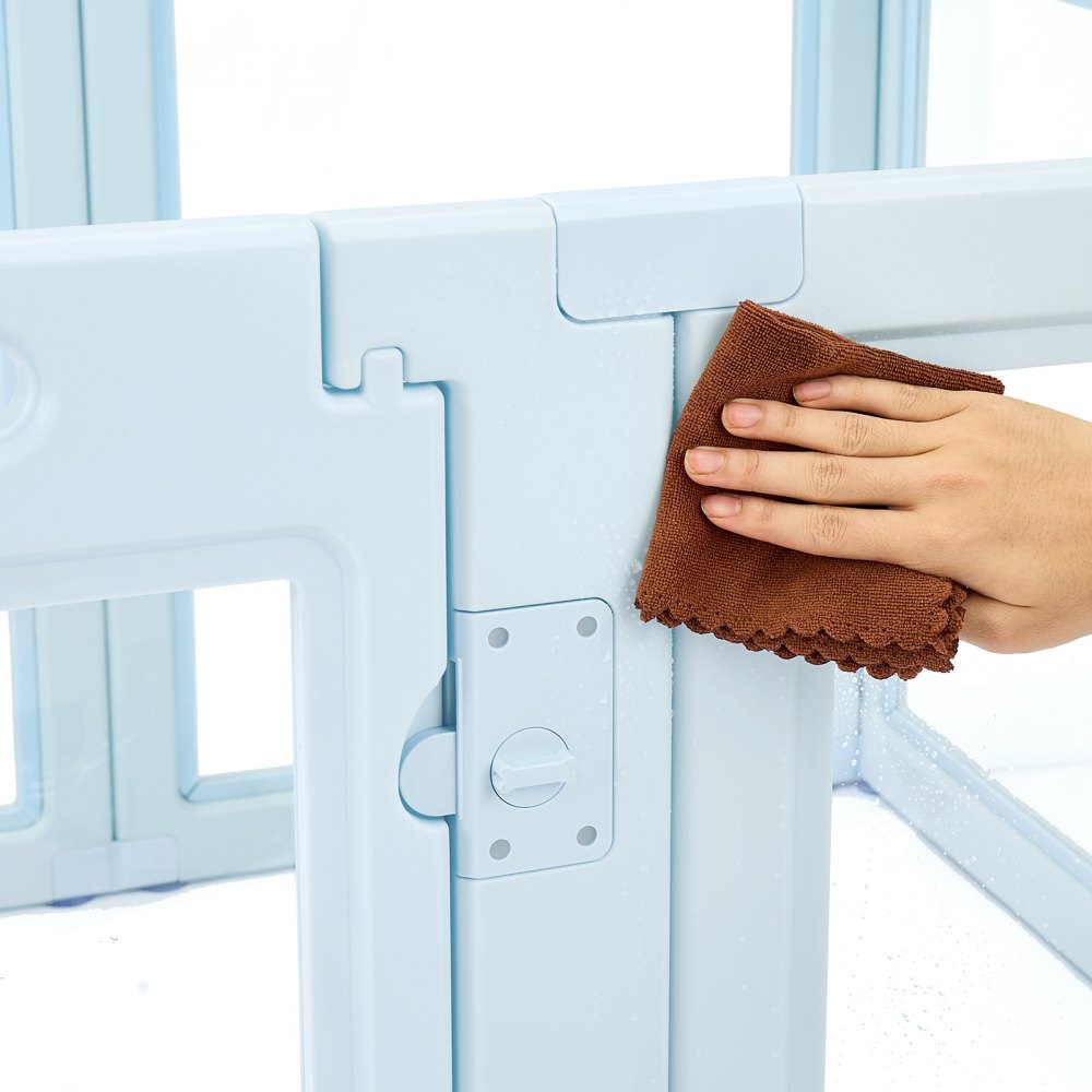 VEVOR Box per Parto di Cani Cuccioli 1930x1245x765mm, Recinto per Parto in Plastica per Cani Taglia Grande, Impermeabile con Finestre Trasparenti Serratura per Porta, Kit per Animali Domestici