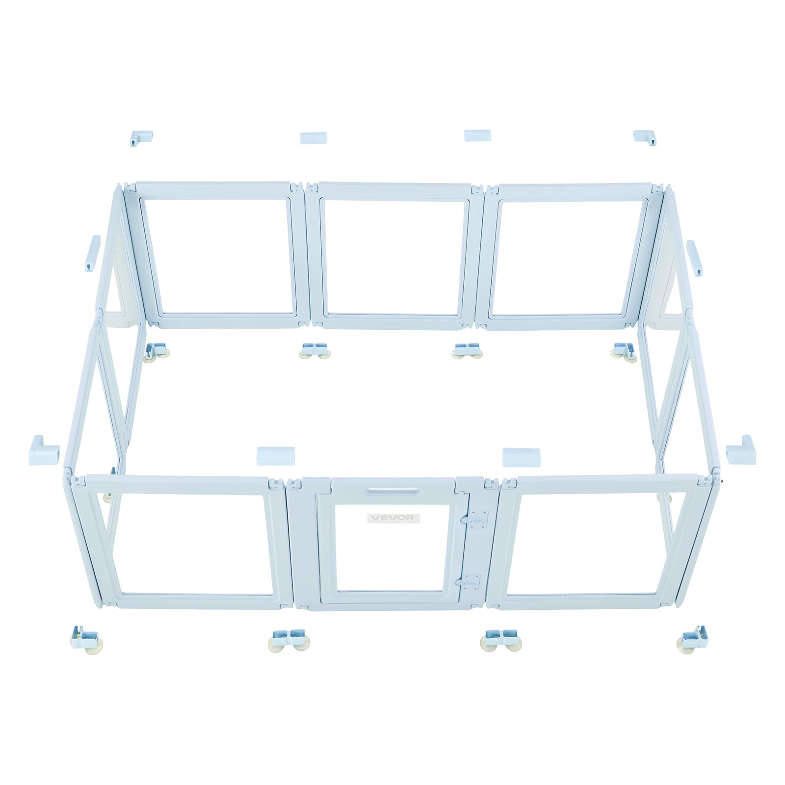 VEVOR Box per Parto di Cani Cuccioli 1930x1245x765mm, Recinto per Parto in Plastica per Cani Taglia Grande, Impermeabile con Finestre Trasparenti Serratura per Porta, Kit per Animali Domestici