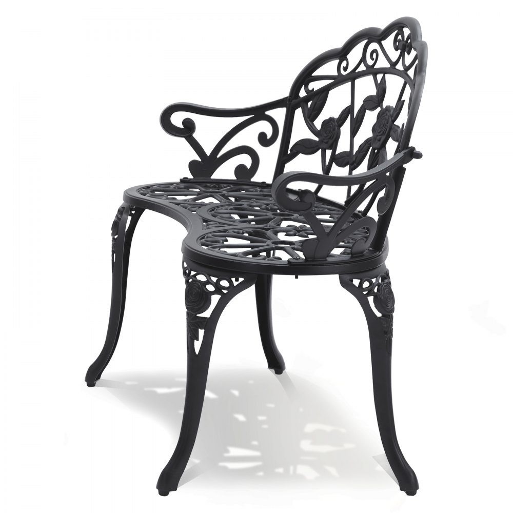VEVOR Metal Garden Bench/Patio Bench, 987 mm, Park Bench/Recreational Bench, 2118 kg Load Capacity, 3-Person Garden and Park Bench with Backrest & Armrests, Vintage Bench for Garden, Park, Yard, Porch