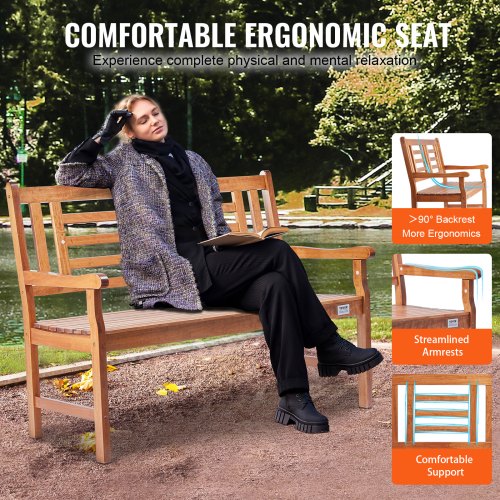 Panca Rustica COSIEST In MgO 122 Cm - Finto Legno Per Giardino E Ingresso (Rovere Chiaro)