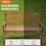 VEVOR Panchina da Esterno, Panca da Giardino in Legno da 122 cm Esterni, Panchina con Capacità di Carico 318 kg con Schienale Braccioli, Panca da Patio per Giardino, Parco, Cortile, Portico Anteriore