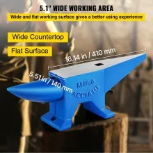 VEVOR Incudine Acciaio 110,2 libbre 50 kg Incudine in Acciaio Blu Forgiatura Rivettatura Appiattimento Formatura del Metallo Lavorazione dei Metalli Trattamento
