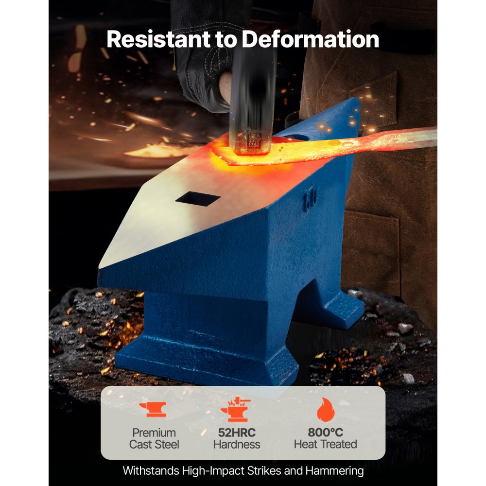 VEVOR 132.3lbs  Incudine Acciaio 60 kg  Incudine in Acciaio Blu Forgiatura Rivettatura Appiattimento Formatura del Metallo Lavorazione dei Metalli Trattamento