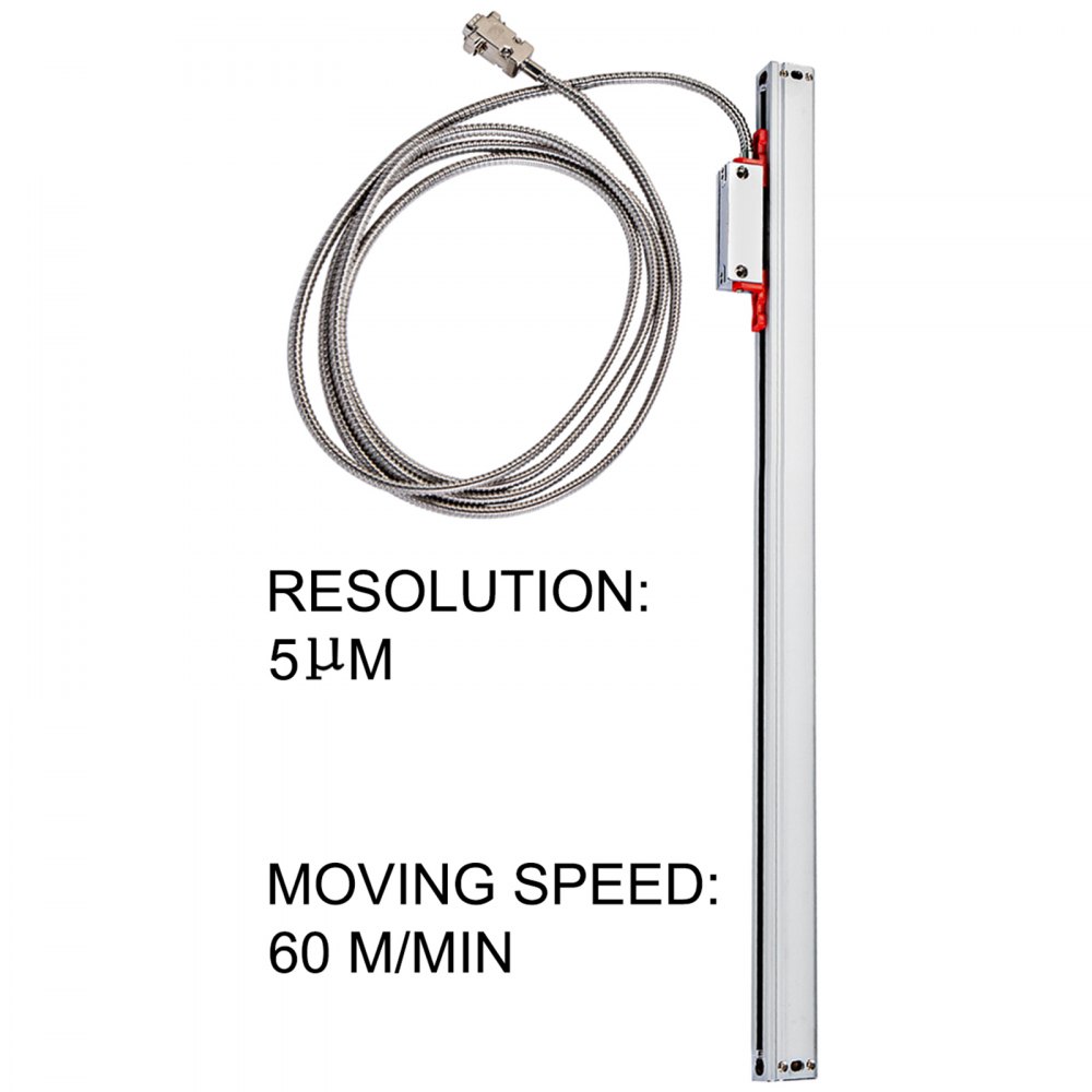 Vevor Scala Lineare Ottica Dro Lettura Lunghezza 270 Mm 5um Fresatrice Tornio