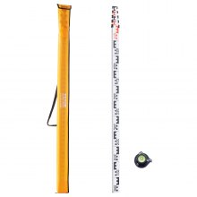 VEVOR Asta di Misurazione 5 m Asta di Misurazione Telescopica Metrica in Alluminio, Scala Bifacciale in CM/MM Asta di Livellamento,  Livella a Bolla e Borsa da Trasporto per Misurare Case, Pavimenti