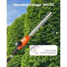 VEVOR Tagliasiepi Elettrico 1200 RMP Tagliasiepi a Palo per Rami Alti da 20 V