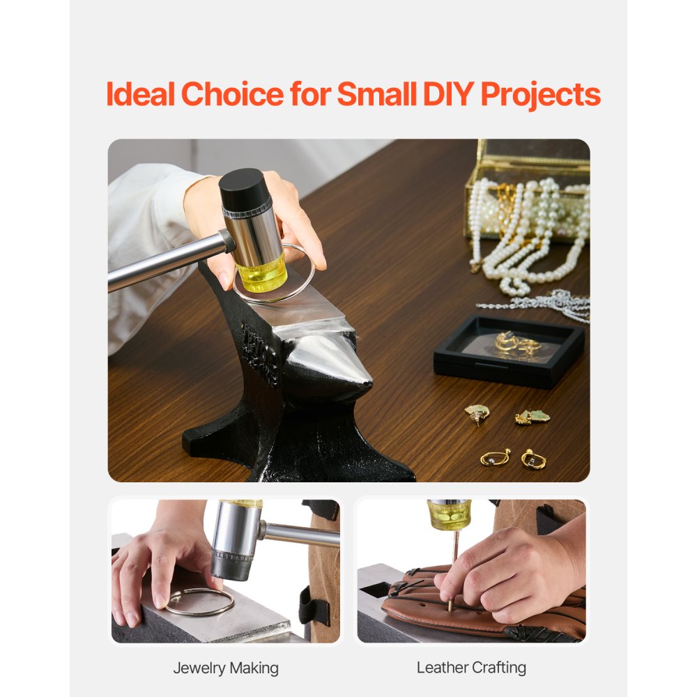 VEVOR Incudine a Corno Singolo, Incudine in Acciaio Fuso da 11,5 kg, Incudine a Corno Tondo per Fabbri con Base, Strumento per Lavorazione dei Metalli per Piegare Modellare Torcere, Artigianali