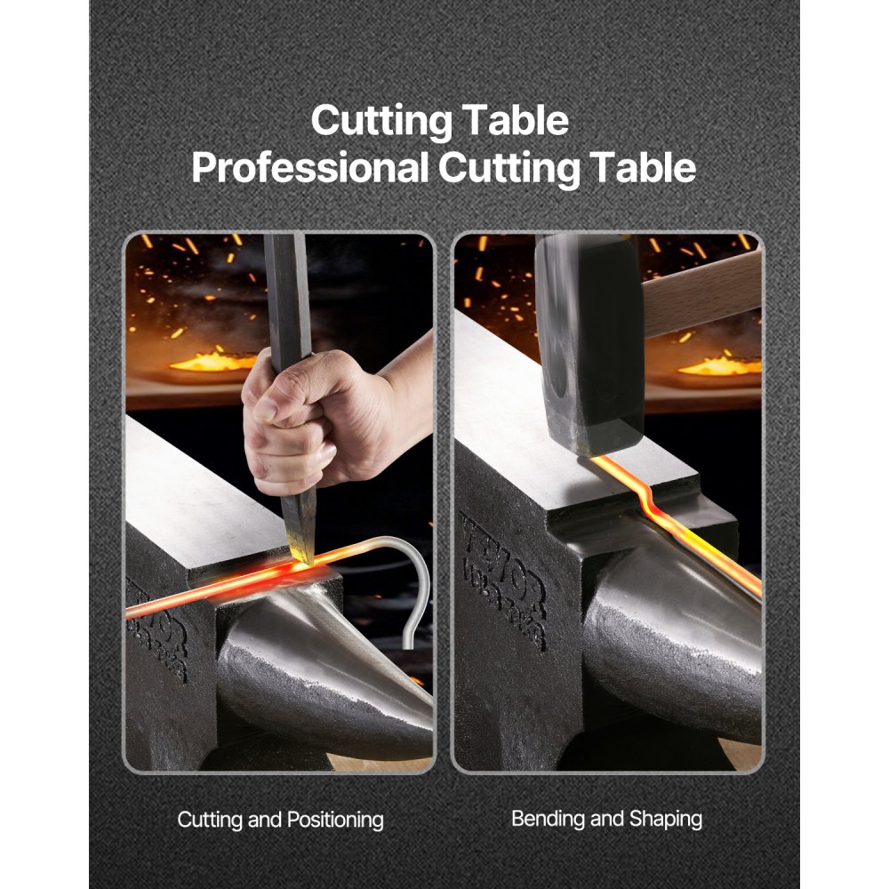 VEVOR Incudine a Corno Singolo, Incudine in Acciaio Fuso 52,8 kg, Incudine a Corno Tondo per Fabbri con Piano di Lavoro Base, Strumento per Lavorazione dei Metalli per Piegare Modellare Torcere