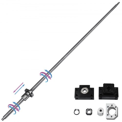 Ball Screw SFU1605-1200mm with BK/BF12 & 6.35*10mm Couplers Ballscrew for CNC