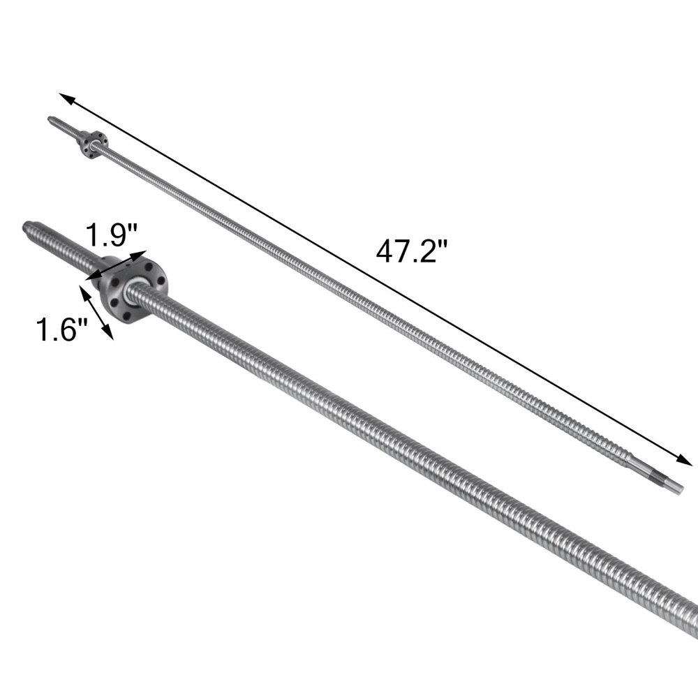 Ball Screw SFU1605-1200mm with BK/BF12 & 6.35*10mm Couplers Ballscrew for CNC